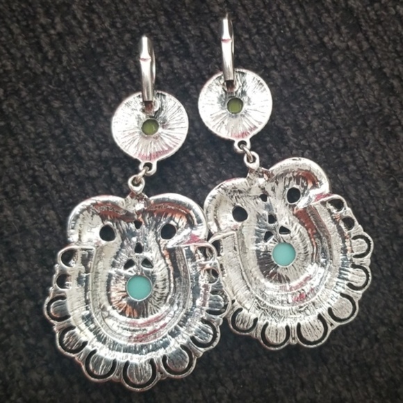 Vintage Enamel Beads  statment Earrings - Picture 6 of 8